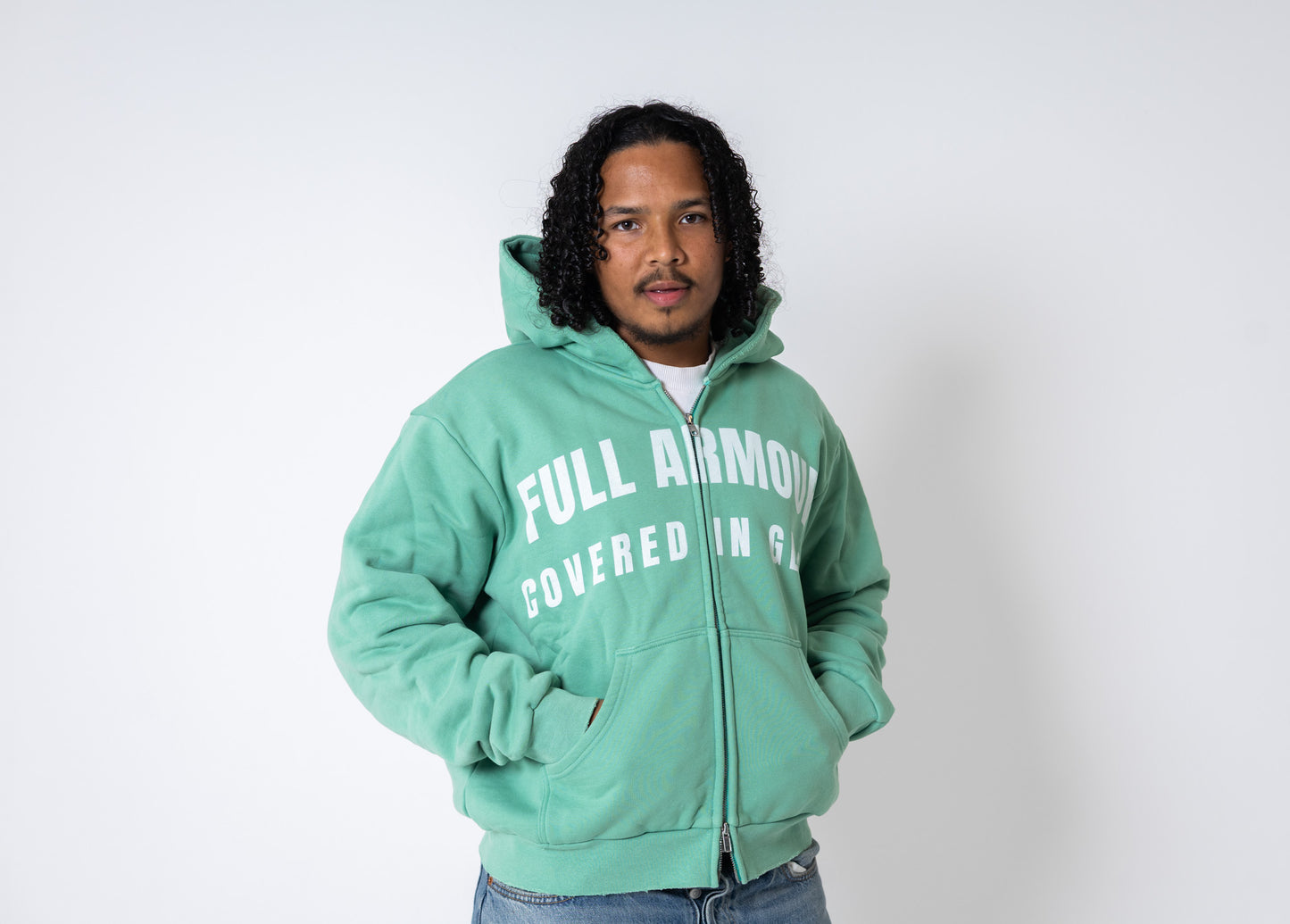 Green Vintage Distressed Hoodie