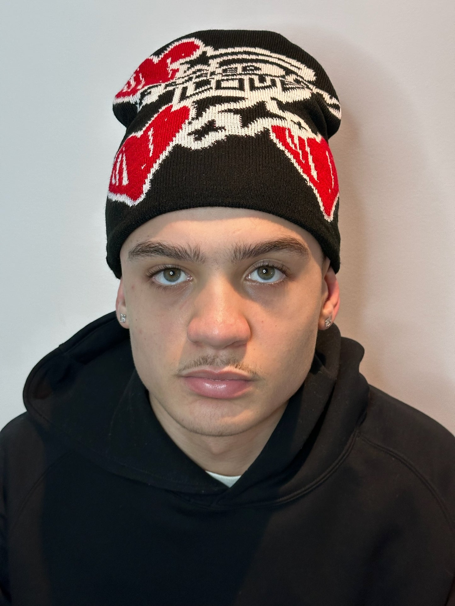 Fueled By Love Beanie - Black and Red