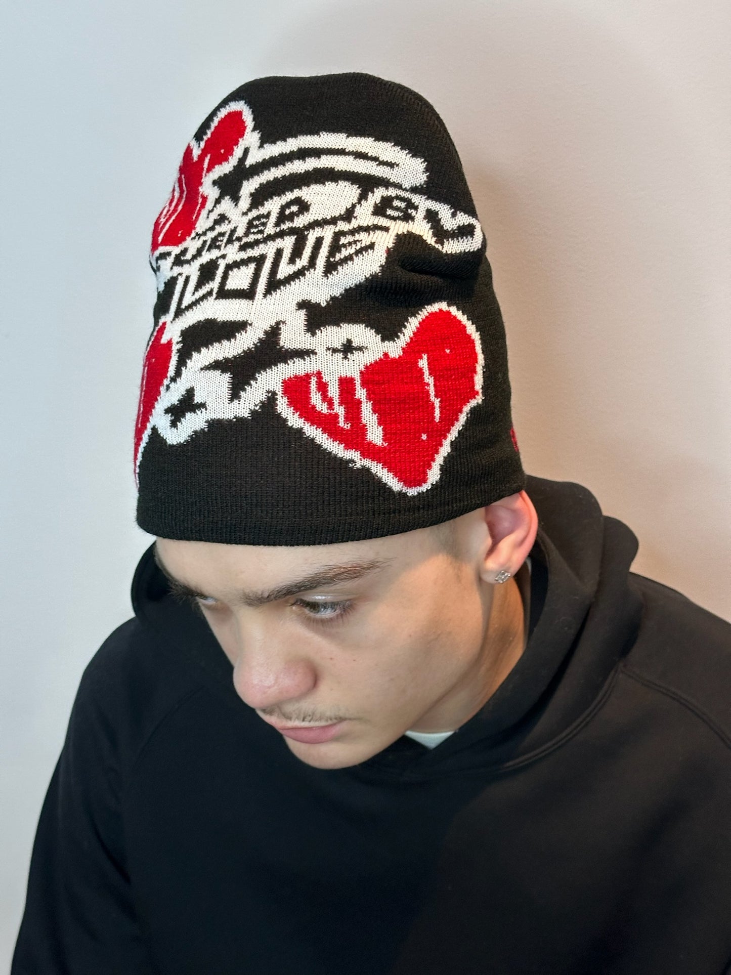 Fueled By Love Beanie - Black and Red